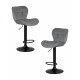 Набор 2 шт Стул барный DOBRIN BARNY BLACK (серый велюр (MJ9-75)) - купить в Екатеринбурге, в наличии