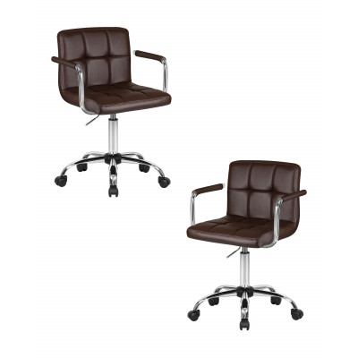 Набор 2 шт Офисное кресло для персонала DOBRIN TERRY (коричневый) - купить в Екатеринбурге, в наличии