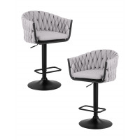 Набор 2 шт Стул барный DOBRIN LEON (серая ткань (LAR 275-17))