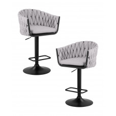 Набор 2 шт Стул барный DOBRIN LEON (серая ткань (LAR 275-17))