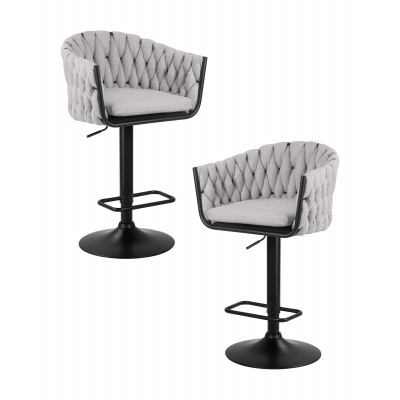 Набор 2 шт Стул барный DOBRIN LEON (серая ткань (LAR 275-17))