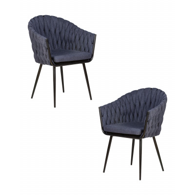 Набор 2 шт Стул обеденный DOBRIN MATILDA (синяя ткань (LAR-275-29)) - купить в Екатеринбурге, в наличии