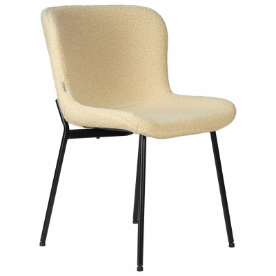 Стул обеденный DOBRIN MILO (черные ножки, кремовый букле (UF992-02))
