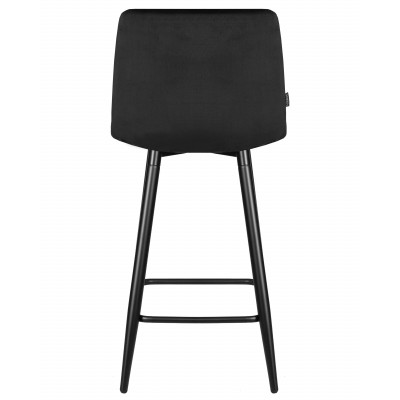 Набор 2 шт Стул полубарный DOBRIN OLIVIA (черные матовые ножки, черный велюр (108-77))