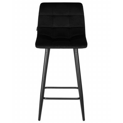 Набор 2 шт Стул полубарный DOBRIN OLIVIA (черные матовые ножки, черный велюр (108-77))