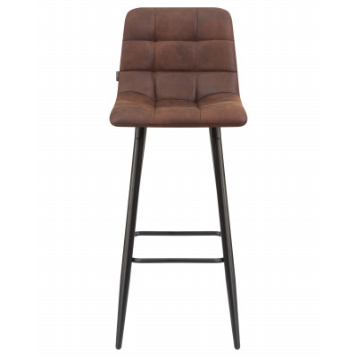 Стул барный DOBRIN NICOLE (черные матовые ножки, коричневая микрофибра (PK-03))
