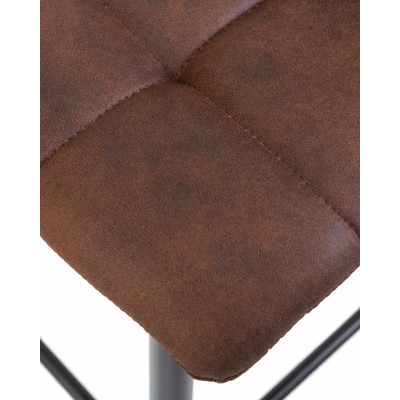 Стул барный DOBRIN NICOLE (черные матовые ножки, коричневая микрофибра (PK-03))