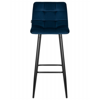 Набор 2 шт Стул барный DOBRIN NICOLE (черные матовые ножки, темно-синий велюр (108-95)) - купить в Екатеринбурге, в наличии