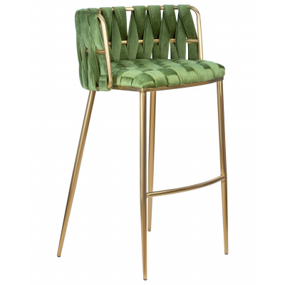 Набор 4 шт Стул барный DOBRIN EMMA GOLD (зеленый велюр (VF-08))