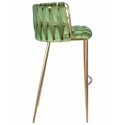 Набор 4 шт Стул барный DOBRIN EMMA GOLD (зеленый велюр (VF-08))