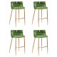 Набор 4 шт Стул барный DOBRIN EMMA GOLD (зеленый велюр (VF-08))