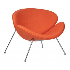 Кресло дизайнерское DOBRIN EMILY (оранжевая ткань AF, хромированная сталь)