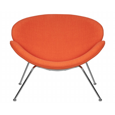 Кресло дизайнерское DOBRIN EMILY (оранжевая ткань AF, хромированная сталь) - купить в Екатеринбурге, в наличии