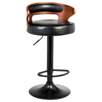 Стул барный DOBRIN FRED BLACK (коричневое дерево, чёрный)