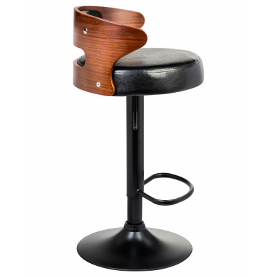 Стул барный DOBRIN FRED BLACK (коричневое дерево, чёрный) - купить в Екатеринбурге, в наличии