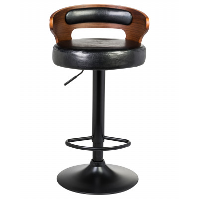 Стул барный DOBRIN FRED BLACK (коричневое дерево, чёрный) - купить в Екатеринбурге, в наличии