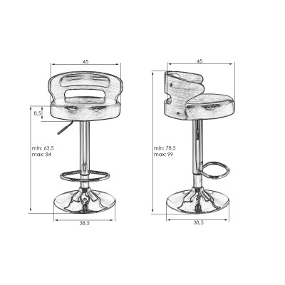 Стул барный DOBRIN FRED BLACK (коричневое дерево, чёрный) - купить в Екатеринбурге, в наличии