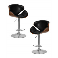 Набор 2 шт Стул барный DOBRIN KARTER (коричневое дерево, чёрный)