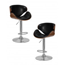 Набор 2 шт Стул барный DOBRIN KARTER (коричневое дерево, чёрный)