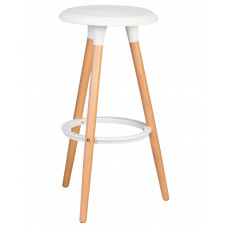 Табурет барный DOBRIN ROYCE (ножки светлый бук, цвет белый (W-02))