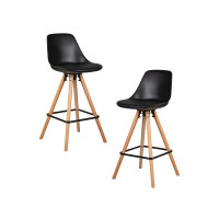 Набор 2 шт Стул полубарный DOBRIN RONNI (ножки светлый бук, черный (B-03))