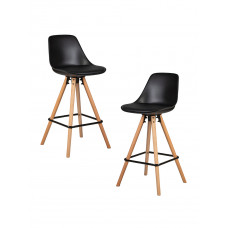 Набор 2 шт Стул полубарный DOBRIN RONNI (ножки светлый бук, черный (B-03))