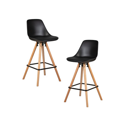 Набор 2 шт Стул полубарный DOBRIN RONNI (ножки светлый бук, черный (B-03))