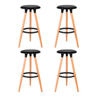 Набор 4 шт Табурет барный DOBRIN ROYCE (ножки светлый бук, цвет чёрный (B-03))