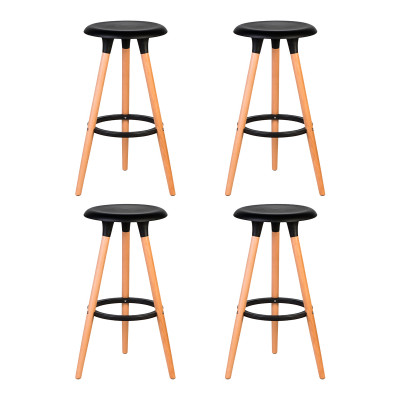 Набор 4 шт Табурет барный DOBRIN ROYCE (ножки светлый бук, цвет чёрный (B-03)) - купить в Екатеринбурге, в наличии