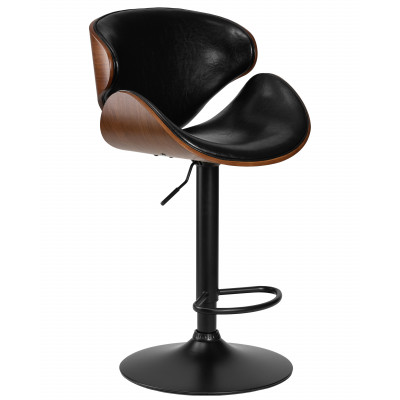 Набор 2 шт Стул барный DOBRIN KARTER BLACK (коричневый орех дерево (BWW), черный PU)