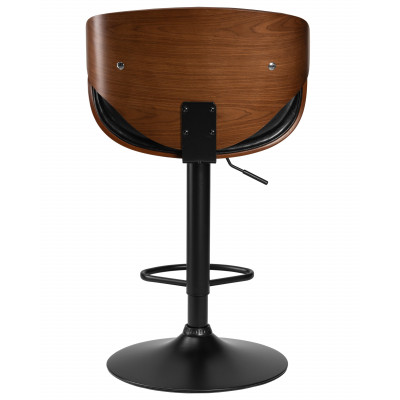 Набор 2 шт Стул барный DOBRIN KARTER BLACK (коричневый орех дерево (BWW), черный PU)