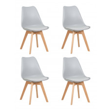 Набор 4 шт Стул обеденный DOBRIN JERRY SOFT (ножки светлый бук, цвет сиденья светло-серый (GR-01))