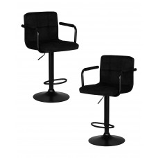 Набор 2 шт Стул барный DOBRIN KRUGER ARM BLACK (черный вельвет (LAR-E2041-52))