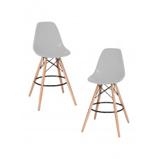 Набор 2 шт Стул барный DOBRIN DSW BAR (ножки светлый бук, цвет сиденья светло-серый (GR-01))