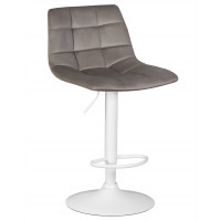Стул барный DOBRIN TAILOR WHITE (серый велюр (MJ9-75))