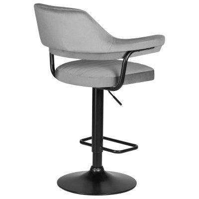 Стул барный DOBRIN CHARLY BLACK (серый велюр (MJ9-75))