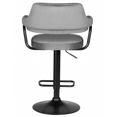 Стул барный DOBRIN CHARLY BLACK (серый велюр (MJ9-75))