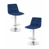 Набор 2 шт Стул барный DOBRIN TAILOR (синий велюр (MJ9-117))