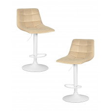Набор 2 шт Стул барный DOBRIN TAILOR WHITE (бежевый велюр (MJ9-10))