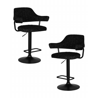 Набор 2 шт Стул барный DOBRIN CHARLY BLACK (черный твид (LEO18)) - купить в Екатеринбурге, в наличии