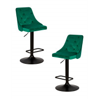 Набор 2 шт Стул барный DOBRIN JOSEPH BLACK (зеленый велюр (MJ9-88))