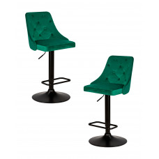 Набор 2 шт Стул барный DOBRIN JOSEPH BLACK (зеленый велюр (MJ9-88))