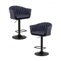 Набор 2 шт Стул барный DOBRIN LEON (синяя ткань (LAR-275-29))