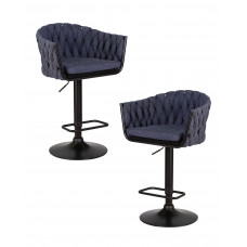 Набор 2 шт Стул барный DOBRIN LEON (синяя ткань (LAR-275-29))