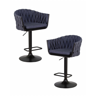 Набор 2 шт Стул барный DOBRIN LEON (синяя ткань (LAR-275-29))