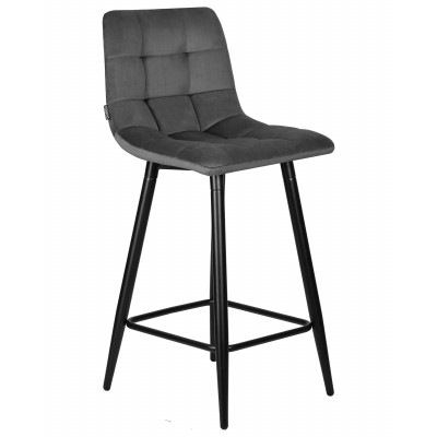 Стул полубарный DOBRIN OLIVIA (черные матовые ножки, темно-серый велюр (108-91)) - купить в Екатеринбурге, в наличии