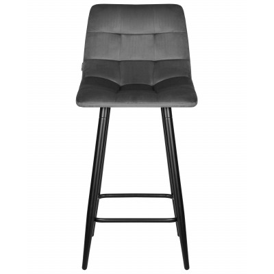 Стул полубарный DOBRIN OLIVIA (черные матовые ножки, темно-серый велюр (108-91)) - купить в Екатеринбурге, в наличии