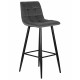 Стул барный DOBRIN NICOLE (черные матовые ножки, темно-серый велюр (108-91))
