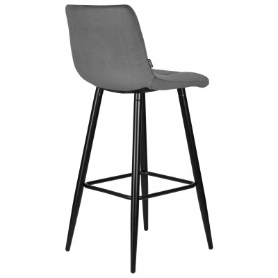 Стул барный DOBRIN NICOLE (черные матовые ножки, темно-серый велюр (108-91))