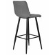 Стул барный DOBRIN NICOLE (черные матовые ножки, темно-серый велюр (108-91))